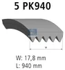 DT Spare Parts Keilrippenriemen 940mm für OPEL ZAFIRA B Produktbild-Vorschau 6
