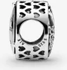 A close-up view of a silver Pandora charm. Podgląd zdjęcia produktu