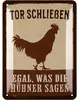 LANOLU Blechschild Hühnerstall Schild, Hühner Schild TOR Produktbild-Vorschau 1