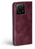 A burgundy flip case for a smartphone is shown against a white background. Produktbild-Vorschau
