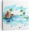 Bild auf Leinwand - Leinwandbild - Tropen Wasser Bungalow Produktbild-Vorschau 1