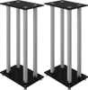 vidaXL Pied de haut-parleur 2 pcs. noir & argenté verre Voir les images du produit 1