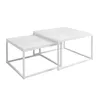 Two white nesting coffee tables on a white background. Produktbild-Vorschau