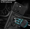 A black phone case with a ring holder is shown attached to a car vent mount. Produktbild-Vorschau