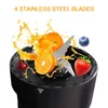 A close-up view of a blender with fruits and juice splashing. Produktbild-Vorschau