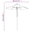 vidaXL Parasol avec mât en bois bleu azur 196x231 cm Voir les images du produit 8