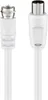 A close-up studio shot of two white coaxial cables with silver connectors against a white background. Náhled obrázku produktu