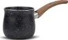 A black speckled coffee pot with a wooden handle is shown against a white background. Náhled obrázku produktu