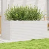 Pflanzkübel Weiß 110x60x45,5 cm Massivholz Kiefer Produktbild-Vorschau 2