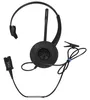 A black monaural headset with a microphone and a QD connector is shown against a white background. Náhled obrázku produktu