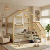 Merax Etagenbett Kinderbett 90x200 cm mit Schubladen, Produktbild-Vorschau 4