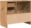 A partially assembled wooden cabinet with drawers and hinges visible. Produktbild-Vorschau
