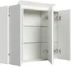 Badezimmer Spiegelschrank 3-türig LED-Lampe 80 cm Weiß Produktbild-Vorschau 2