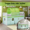 Postel na zvýšenie pre deti, 90x200 cm, s matracom. Detská Náhľad obrázku produktu 17