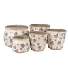 Clayre & Eef Blumentopf Ø 20x15 cm Beige Blau Keramik Produktbild-Vorschau 3