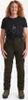 A woman wearing a black t-shirt and green pants, standing against a white background. Produktbild-Vorschau