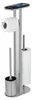 Stand WC Garnitur Ablage Orea 4 in 1 matt silber 23x13x70cm Produktbild-Vorschau 1