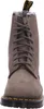 A front view of a grey Dr. Martens boot with laces and fur lining. Produktbild-Vorschau
