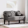 vidaXL lavica Chesterfield s vankúšmi sivá 120,5 x 65 x 75 Náhľad obrázku produktu 2