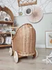 Puppenwagen aus weiden in der Farbe natural 48x30x45 cm Produktbild-Vorschau 5