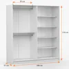 Drehtürenschrank Kleiderschrank Schrank 200 cm Weiß/Weiß Produktbild-Vorschau 4