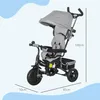 HOMCOM 6-in-1 Dreirad mit Schubstange, Kinderdreirad mit Produktbild-Vorschau 3