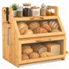 Bamboe broodkasten met zichtvenster, groot formaat, houten Productafbeelding-voorbeeld 2