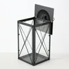 Metalowy lampion na świecę, szklane szyby, FAROL, 30 cm Podgląd zdjęcia produktu 10