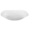 A white, square-shaped bowl is shown against a white background. Voir les images du produit