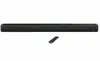 A black soundbar and its remote control are displayed against a white background. Náhľad obrázku produktu