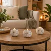 Relaxdays Teelichthalter Set, Blattschale, Deko Sand, Produktbild-Vorschau 5