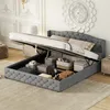 A bedroom scene with a bed open to reveal storage space underneath. Produktbild-Vorschau