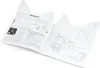 An open booklet with text and illustrations, featuring a coloring page of a fairy and a unicorn. Produktbild-Vorschau