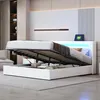 MODFU Lit Coffre Double 160x200 cm - Lit avec LED et Voir les images du produit 3