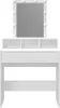 A white vanity table with a mirror and LED lights. Produktbild-Vorschau