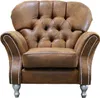 Design Sessel 1 Sitzer Braun Textil Luxus Club Lougne Sofa Produktbild-Vorschau 6