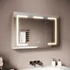 SONNI 90 x 60 x 12,5 cm Dreitüriger Spiegelschrank aus Holz Produktbild-Vorschau 2