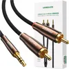 A product shot of a UGREEN audio cable with its packaging in the background. Náhled obrázku produktu