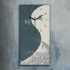 Wandbild Leinwand Bilder mit Uhr 30x60 Gemälde Fluss Winter Produktbild-Vorschau 2