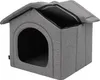 A gray fabric dog house with an open top. Podgląd zdjęcia produktu
