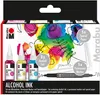 Marabu permanente Tinte Alcohol Ink-Set FLOWERS Produktbild-Vorschau 1