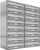 16er Edelstahl Briefkasten Anlage 16 Fach Wandbriefkasten Produktbild-Vorschau 1