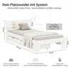 Drevená posteľ Homestyle4u, rozmery 90x200 cm, s 2 Náhľad obrázku produktu 3