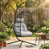 Outsunny Hängesessel mit Gestell faltbar Polyrattan Produktbild-Vorschau 2