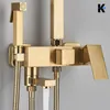LANA | Premium Regendusche Set Gold glänzend Edelstahl | Produktbild-Vorschau 7