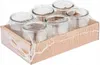 A set of six glass jars for desserts, packaged in a cardboard box and shrink-wrapped. Náhled obrázku produktu