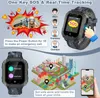 Collage of images showing a smartwatch for kids, its features, and how it works with a smartphone. Náhled obrázku produktu