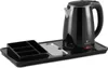 A black electric kettle and a black organizer tray are placed on a black tray. Náhled obrázku produktu