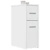 vidaXL Mobile da bagno stretto con rotelle in legno bianco Anteprima dell’immagine prodotto 2