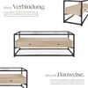A product image showcasing a sideboard with descriptive text about its design and construction. Produktbild-Vorschau